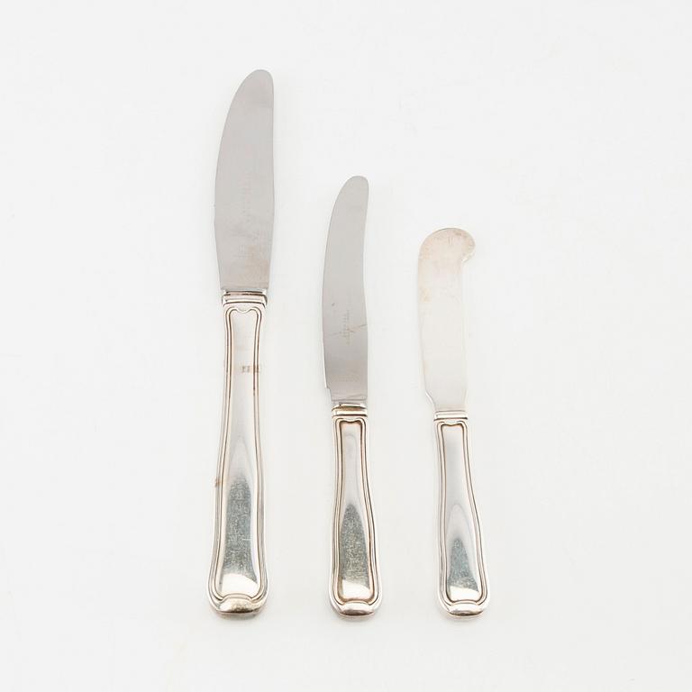 Harald Nielsen, 73-piece silver cutlery set "Old Danish" by Georg Jensen.