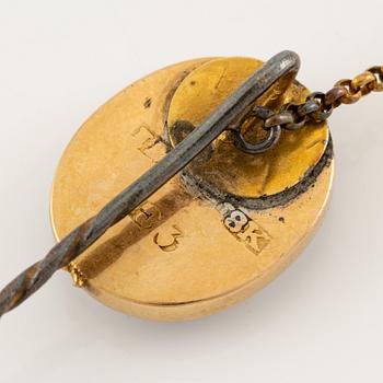 Revolutionary jewel, King Gustav III, cravat pin, gold and enamel,