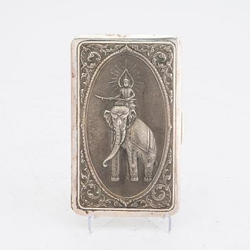 A possibly Indian 20th century silver cigarette case, weight 226 grams.