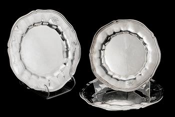 TALLRIKAR, 2+1, silver, GAB, Stockholm 1915. Totalvikt ca 1000 gram.