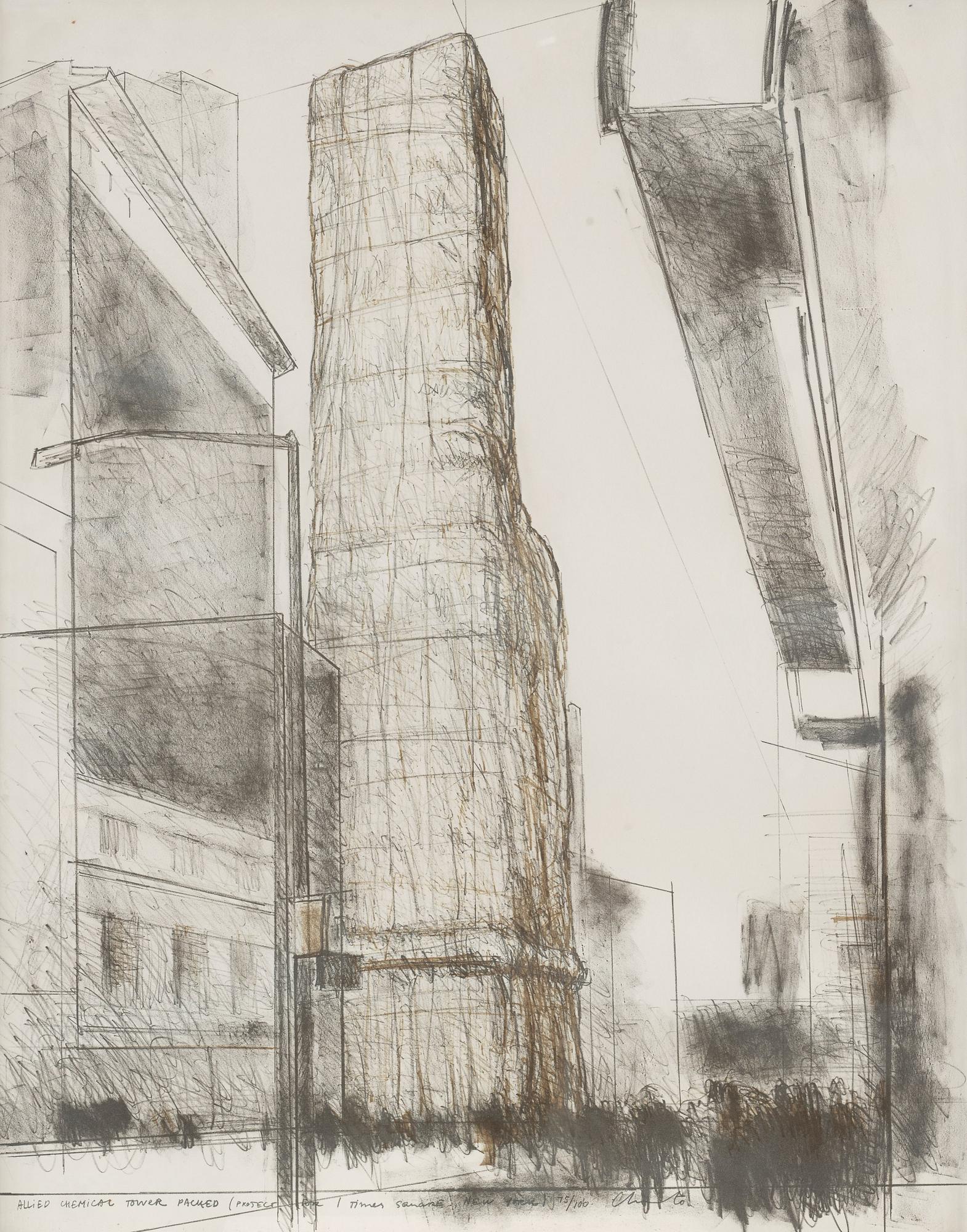 Christo & Jeanne-Claude, "Allied Chemical Tower packed, Project for 1 Times Square, New York", ur: "(Some) Not Realized Projects". (2).