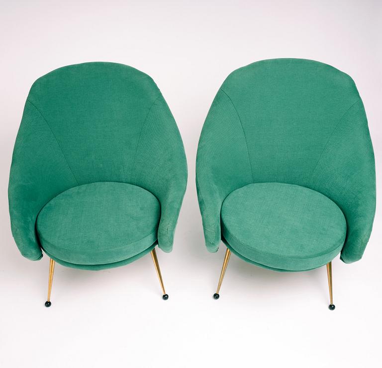 Marco Zanuso, a pair of easy chairs, "Martingala", Arflex, Italy 1950-60s.
