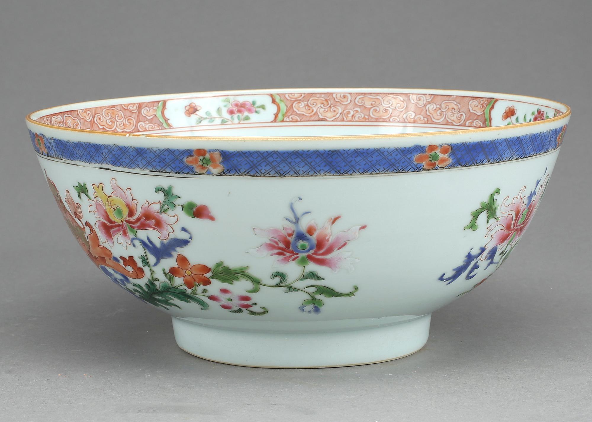 BÅLSKÅL, porslin, Qingdynastin, Qianlong (1736-1735).