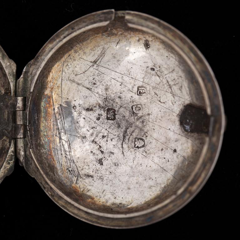 FICKUR, spindelur, silver, W. Weldon, London, England, 1764/65.