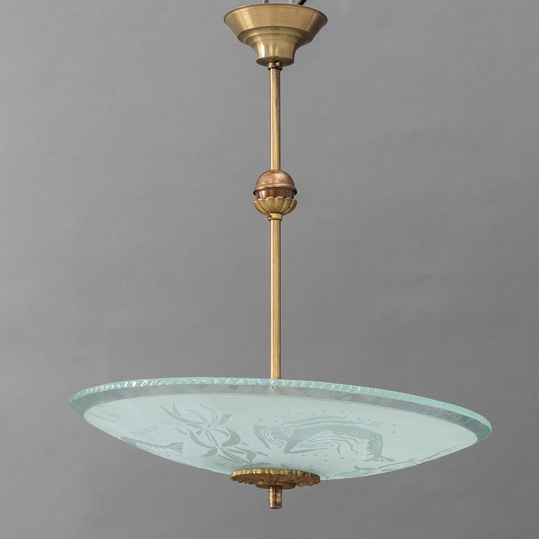 A Swedish Modern ceiling lamp, 1940s.