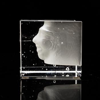 BERTIL VALLIEN, a glass sculpture, signed.