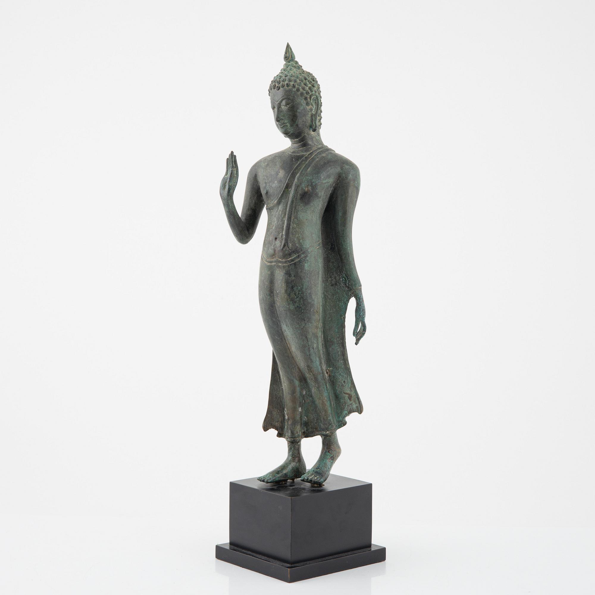 A bronze figure of buddha, Thailand, second half of the 2Oth Century.