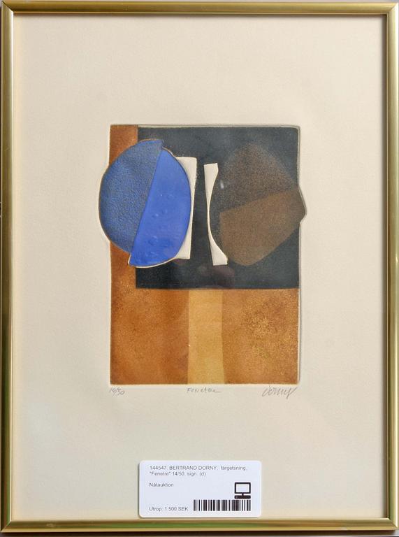 BERTRAND DORNY,  färgetsning, "Fenetre" 14/50, sign.