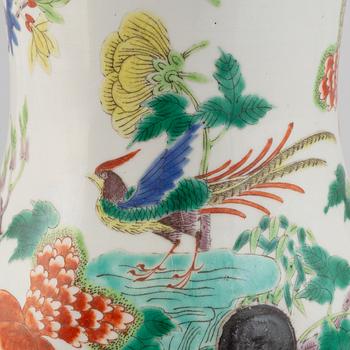 A Chinese famille verte vase, 20th century.