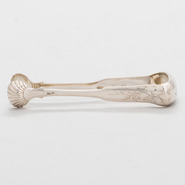 A Russian silver sugar tong, mark of Carl Johann Tegelsten, Saint Petersburg, 1844.