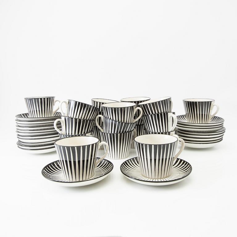 Eugen Trost, 19 artificial cups "Zebra" Uppsala Ekeby/Gefle earthenware, second half of the 20th century.