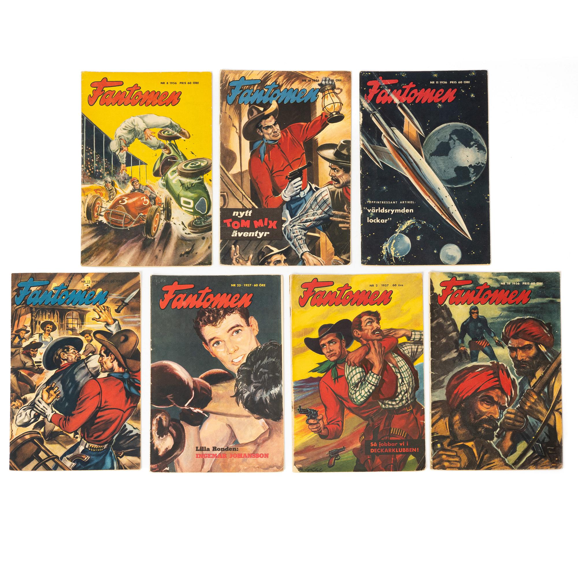 Comic books, “Fantomen”, 26 issues, 1951–1957.
