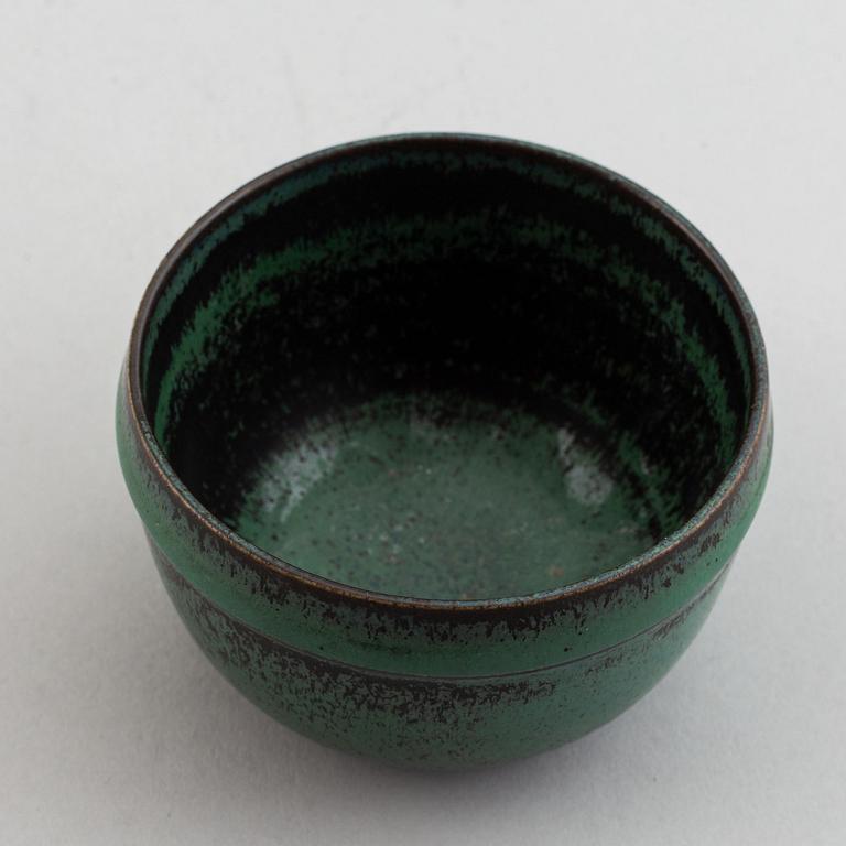 Stig Lindberg, a stoneware small bowl and a vase, Gustavsberg Studio, Sweden.