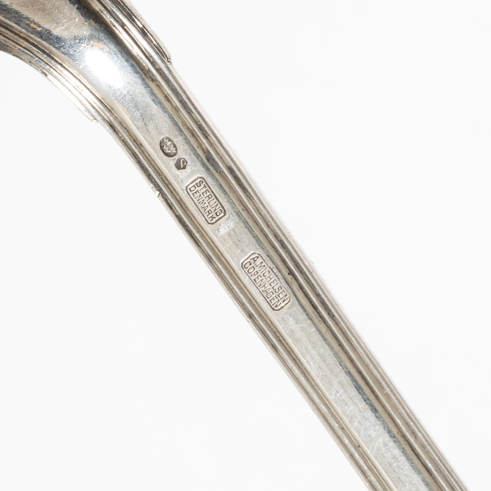Ole Hagen, serving utensils, a pair, sterling silver, "Rosenborg", A Michelsen, Copenhagen circa 1960.