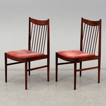 ARNE VODDER, eight Danish rosewood chairs from Sibast, 1960's.