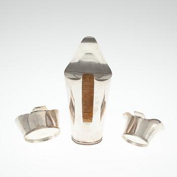 KAFFESERVIS, 3 delar, silver design Tore Eld, Göteborg 1954. vikt 983 g.