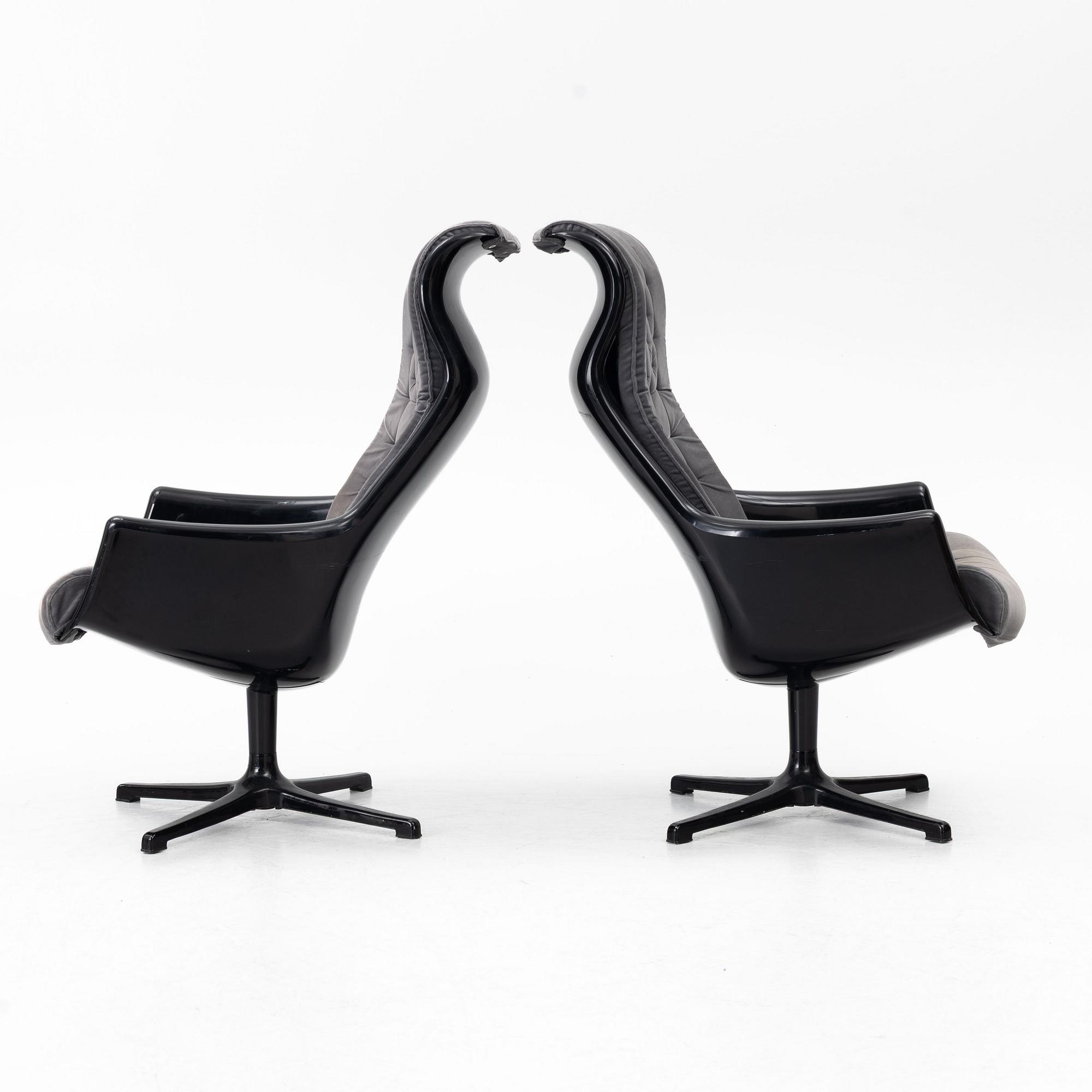 Alf Svensson, & Yngve Sandström, a pair of 'Galaxy/Form 8' armchairs, DUX, 1970s.