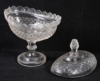 BONBONJÄR, glas, 1800-talets andra hälft.