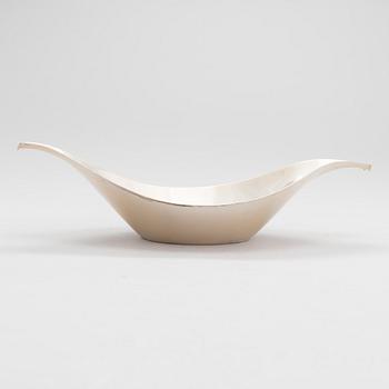 Anna-Greta Eker, A mahogany and silver sugar bowl and cream jug and a silver bowl, Auran Kultaseppä, Turku 1963-67.