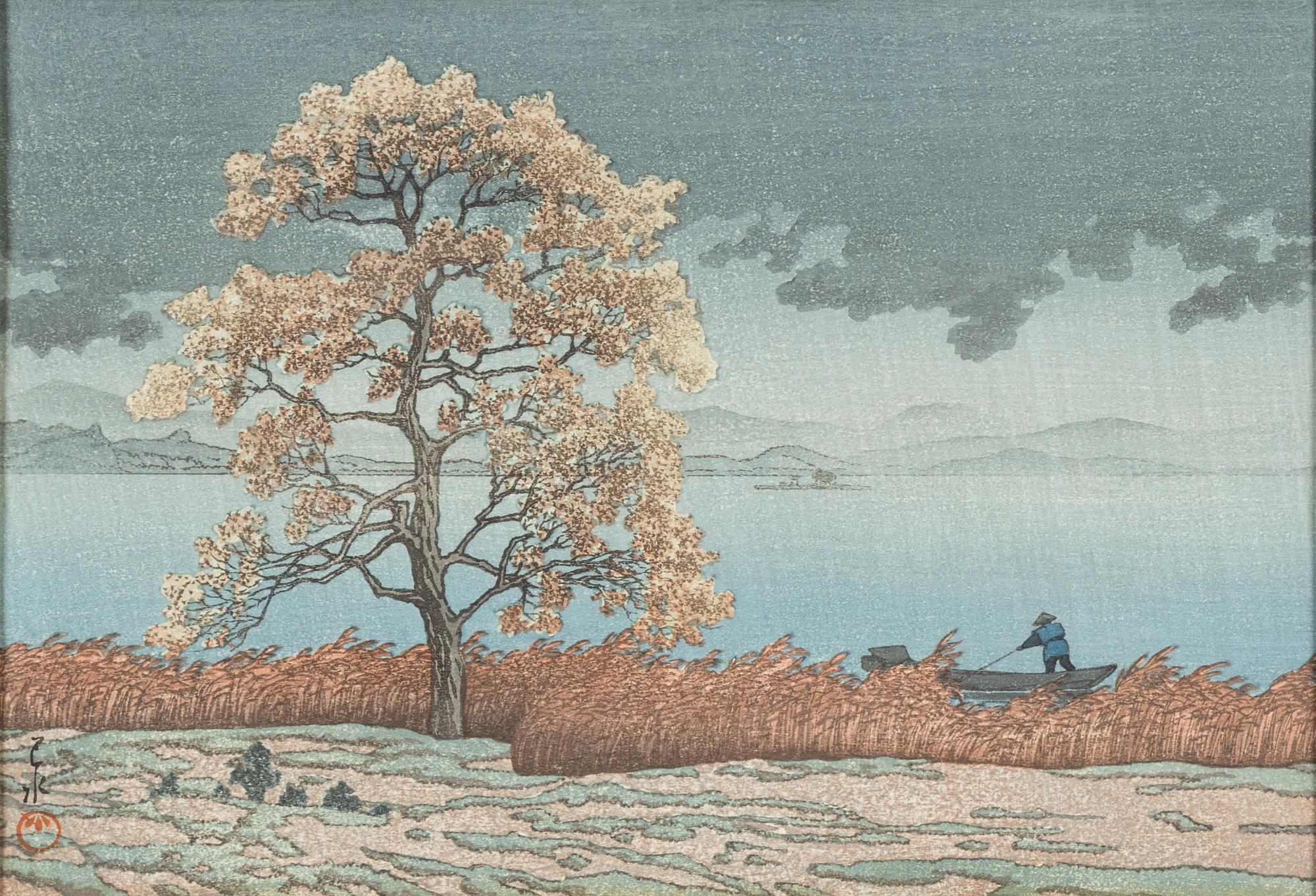 Kawase Bunjiro Hasui, after, a colour woodblock print, Japan, second half of the 20th century.