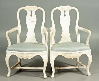 MATSALSMÖBLEMANG, 8 delar, senbarockstil, 1900-tal.