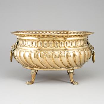 A 19th century brass jardiniere.