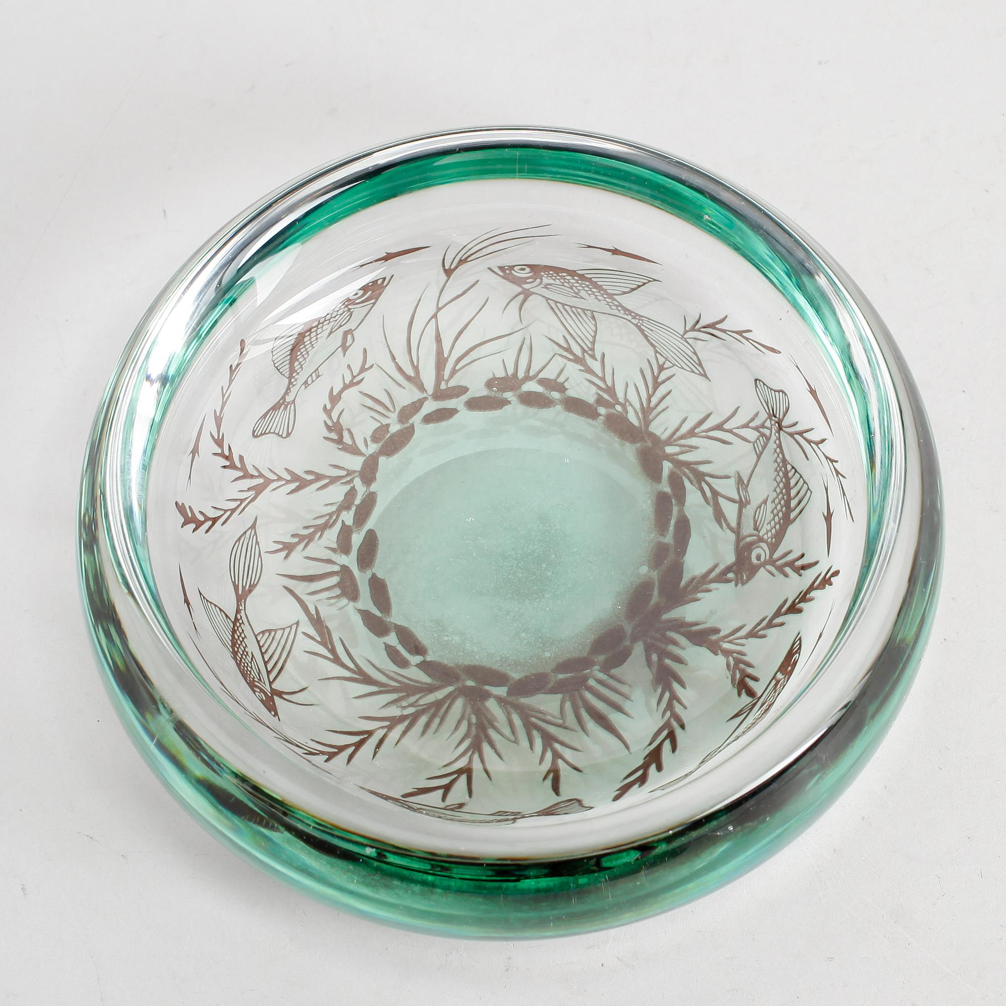 FAT, glas, Edward Hald, Graal no 8772, Orrefors, signerad.