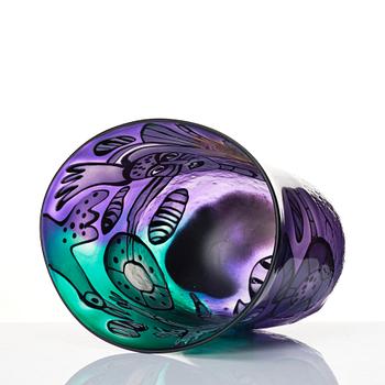 Bertil Vallien, a unique blasted glass bowl, Kosta Boda, Sweden.