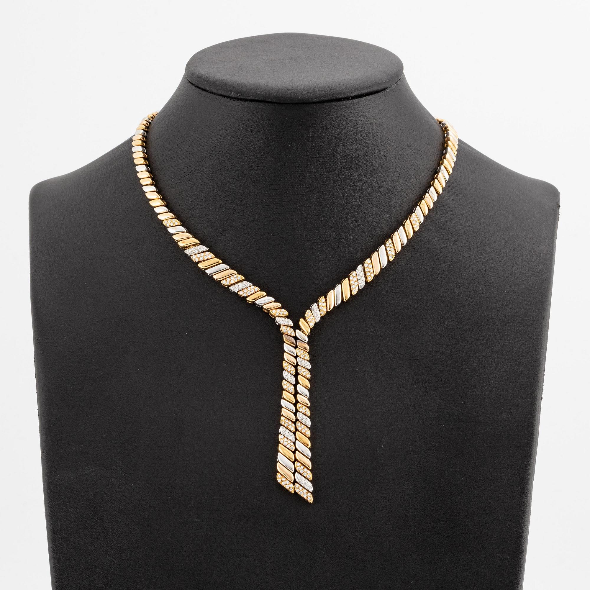 Collier 18K guld med runda briljantslipade diamanter, Damiani.