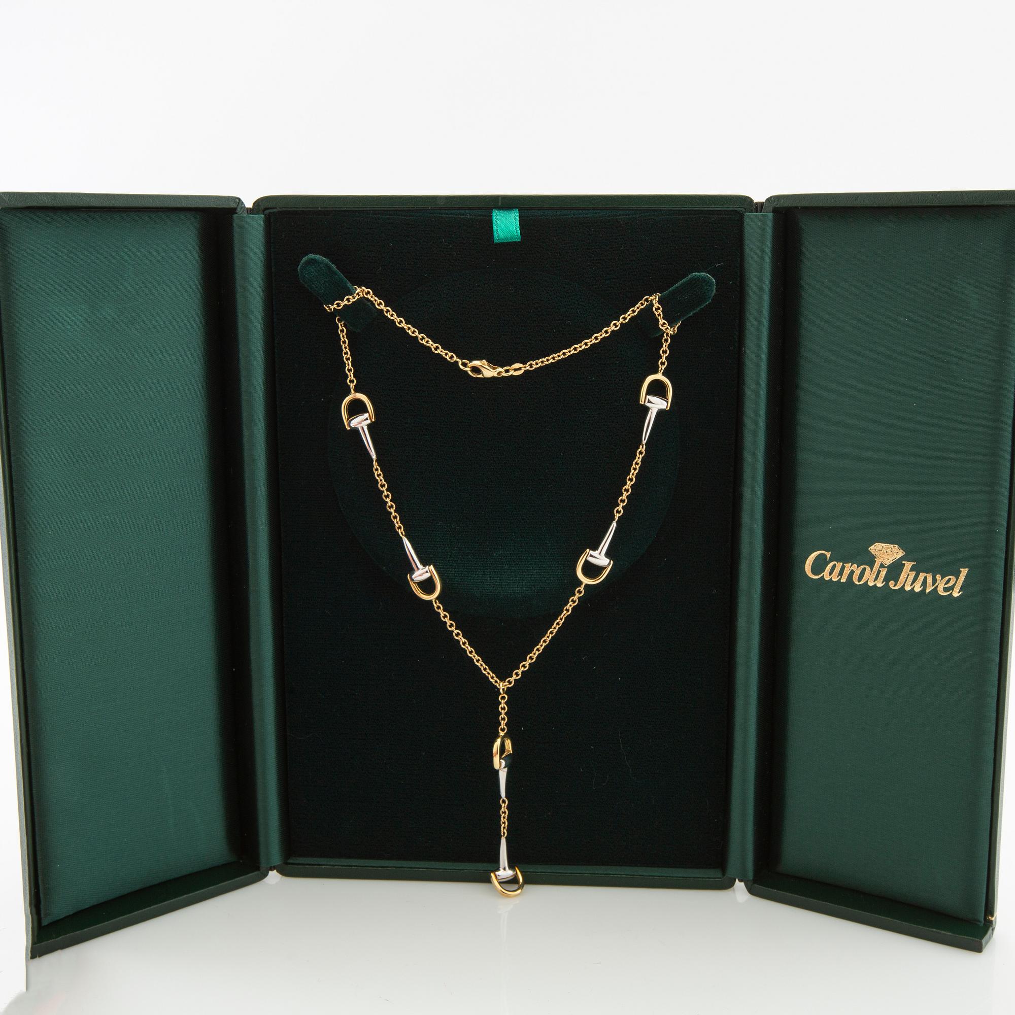 Necklace 18K red and white gold, Italy.