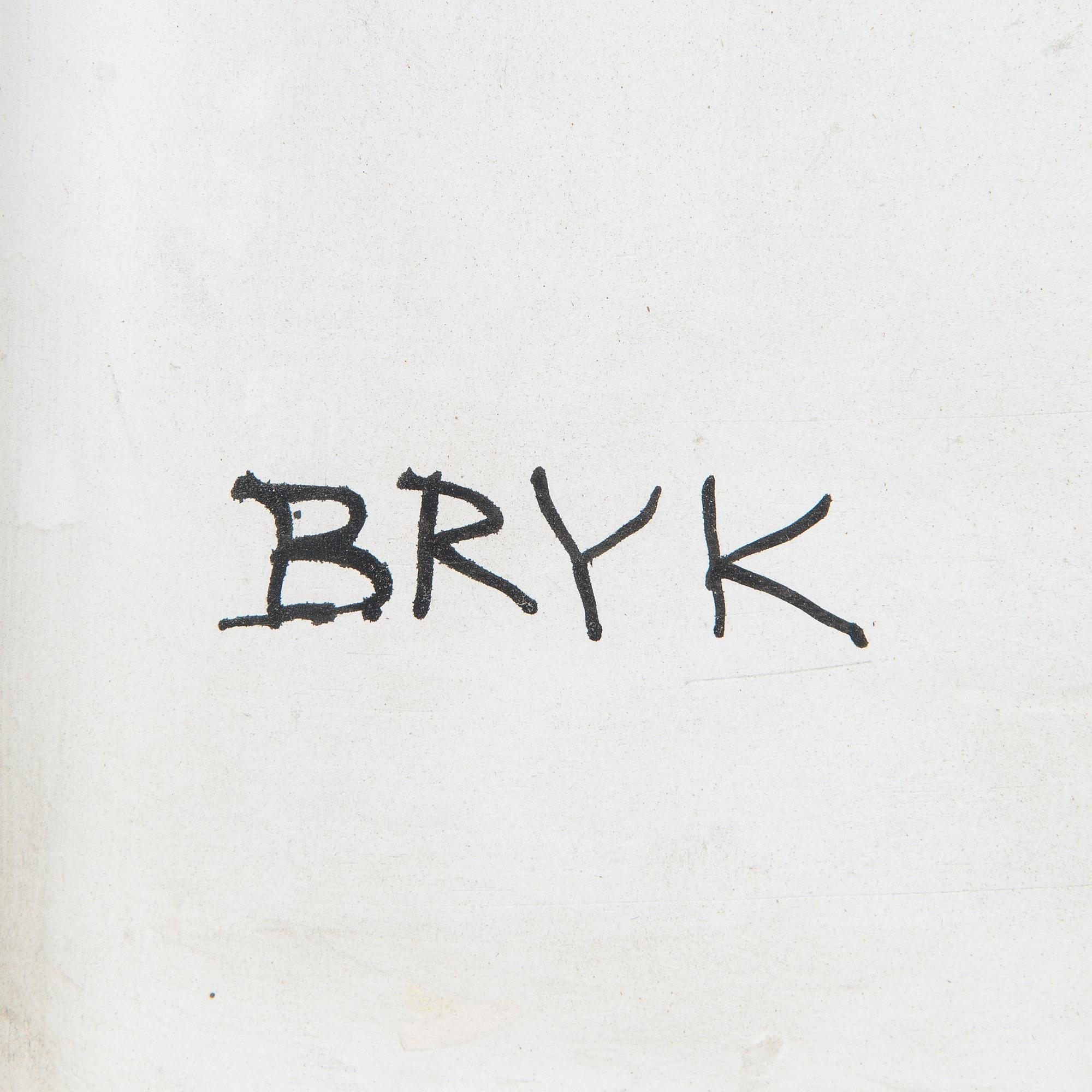 Rut Bryk, a stoneware wall relief signed a tergo BRYK.