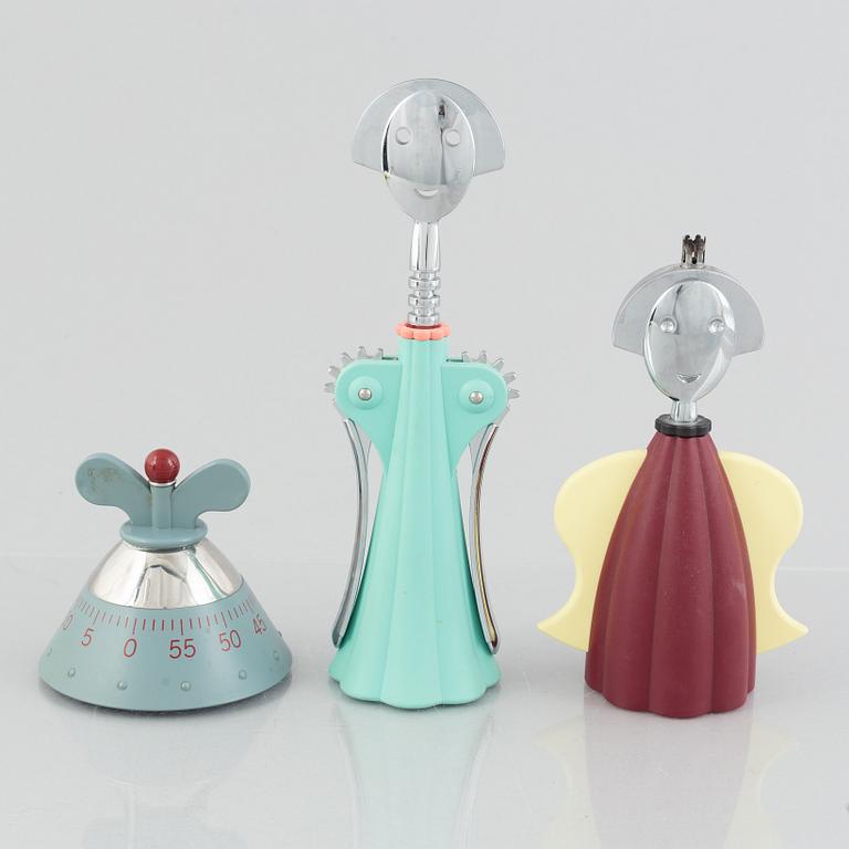 Eight pieces of Alessi homeware.