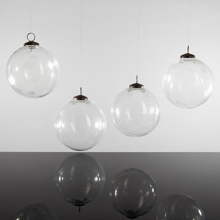 JULGRANSKULOR, 4 st, glas, 1900-tal.