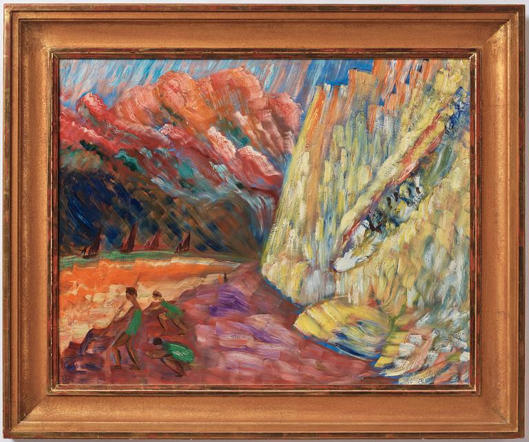 Sigrid Hjertén, "Kalkklippan, St Aubin" (The limestone cliff, St Aubin).