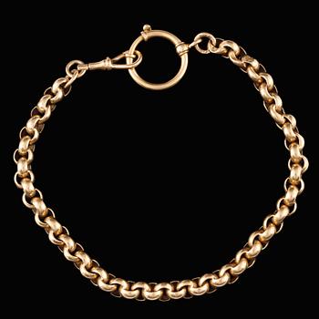 KLOCKKEDJA, 18k guld, 1800/1900. Vikt 17,3g.