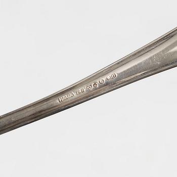 Bestickuppsättning, 58 delar, silver, modell "Haga", bl a JL Hultman, Stockholm 1951.