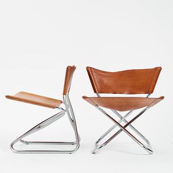 Erik Magnussen, a pair of "Z-down chairs", Torben Ørskov, Denmark, circa 1968.