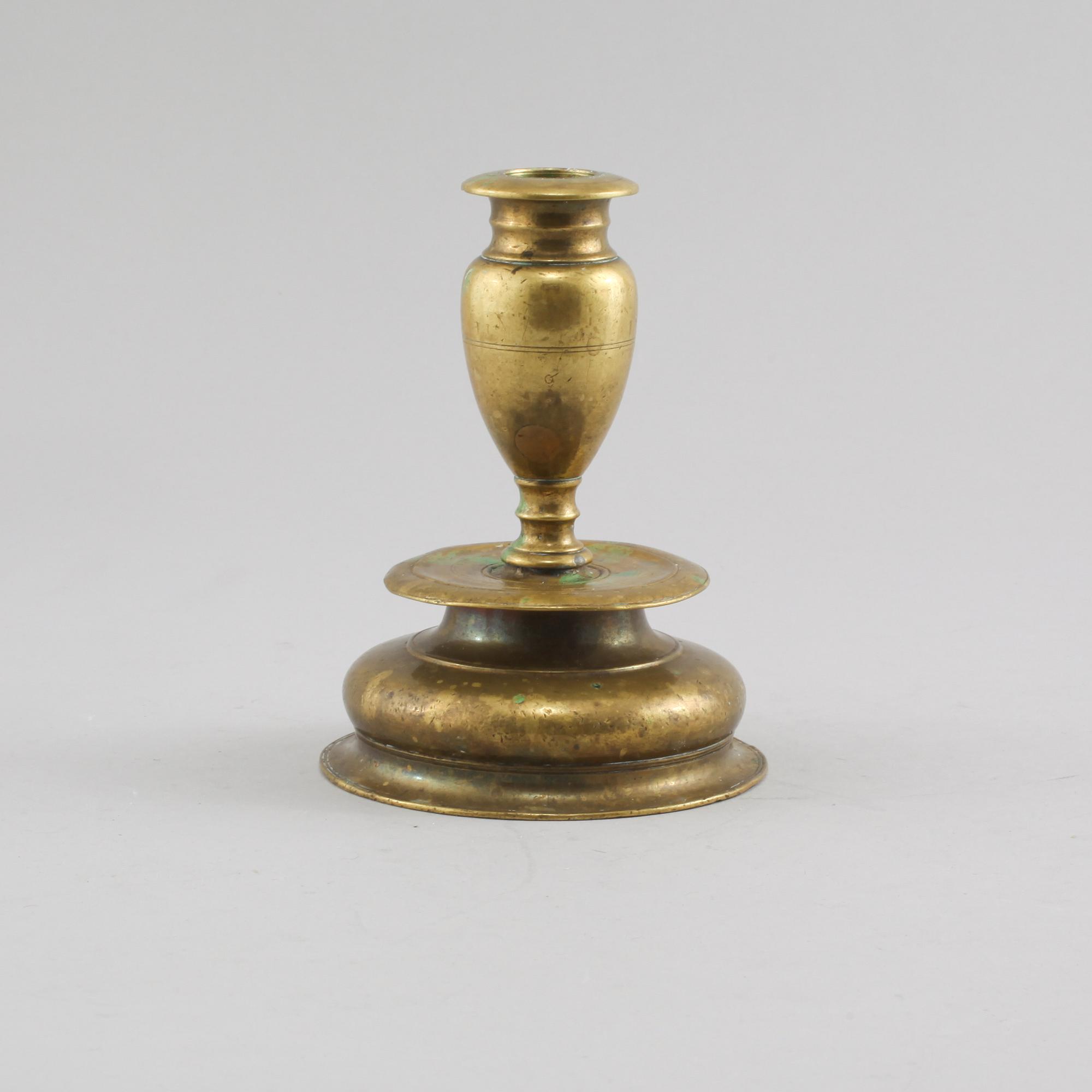 LJUSSTAKE, mässing, barock, 1700-tal.