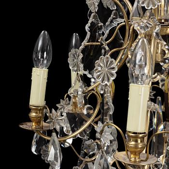 A Rococo style chandelier, mid 20th Century.