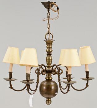 LJUSKRONA, mässing, barockstil, 1900-tal. H 85.