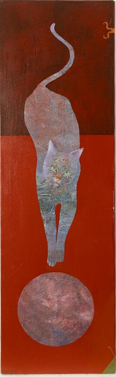 Dorina Mocan, Cat, Woman and Canary (diptych).