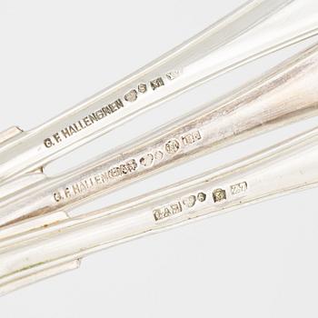 A group of 12 Swedish silver spoons, including GAB, Stockholm, 1926.
