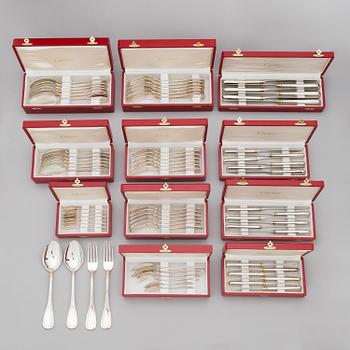 CARTIER, A 79-piece silver-plated 'Venitienne' cutlery set.