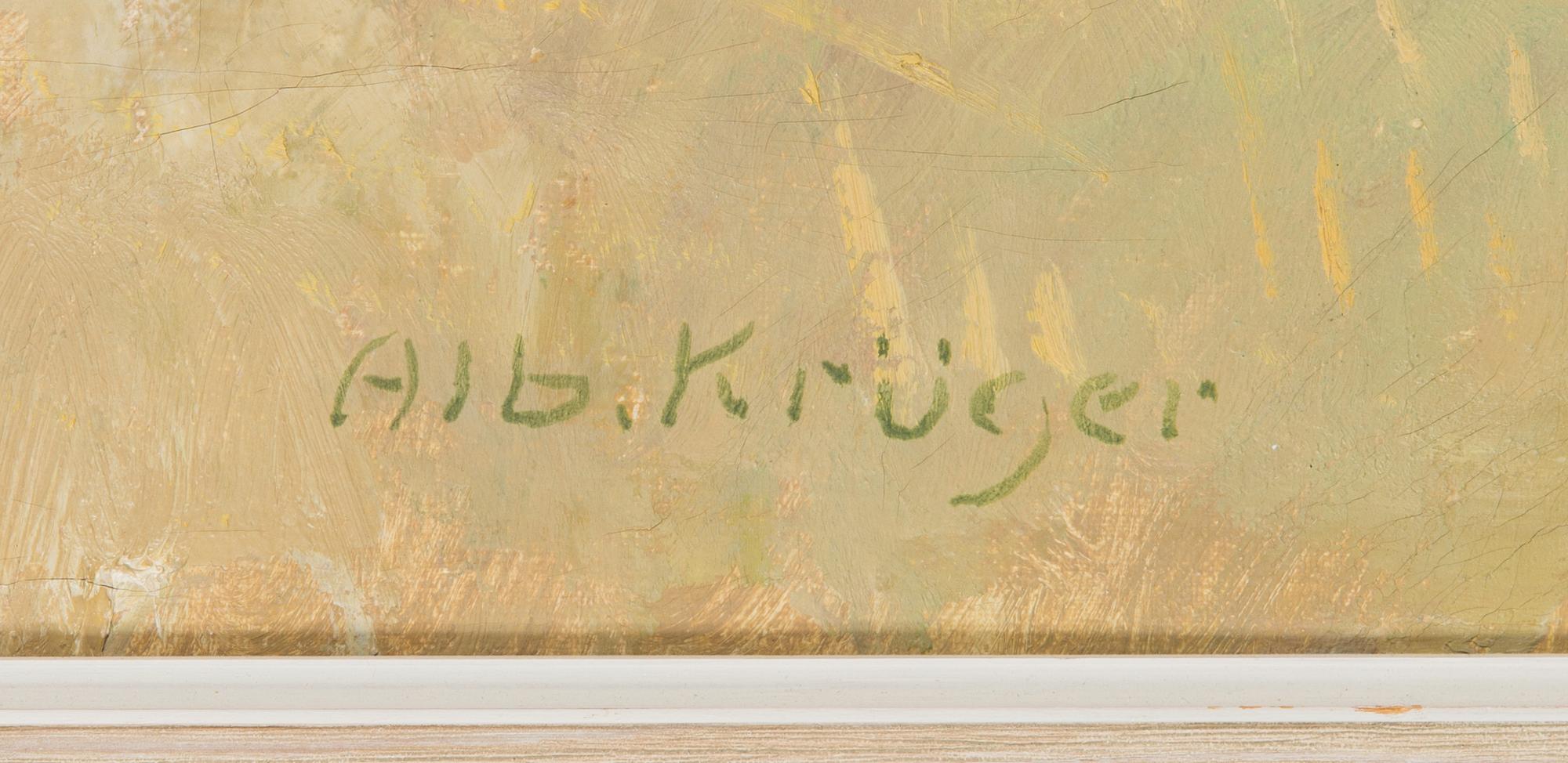 Albert Krüger, oil on canvas, signed.