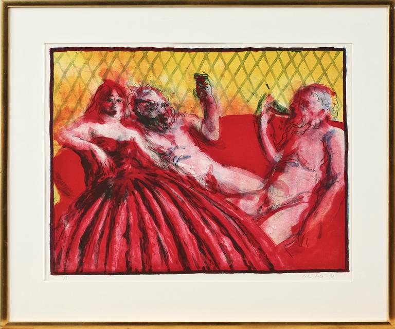 PETER DAHL, färglitografi, sign o dat -80. Provtryck.