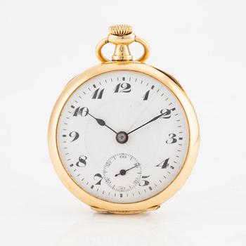 Pocket watch, gold, 18K, 29 mm.