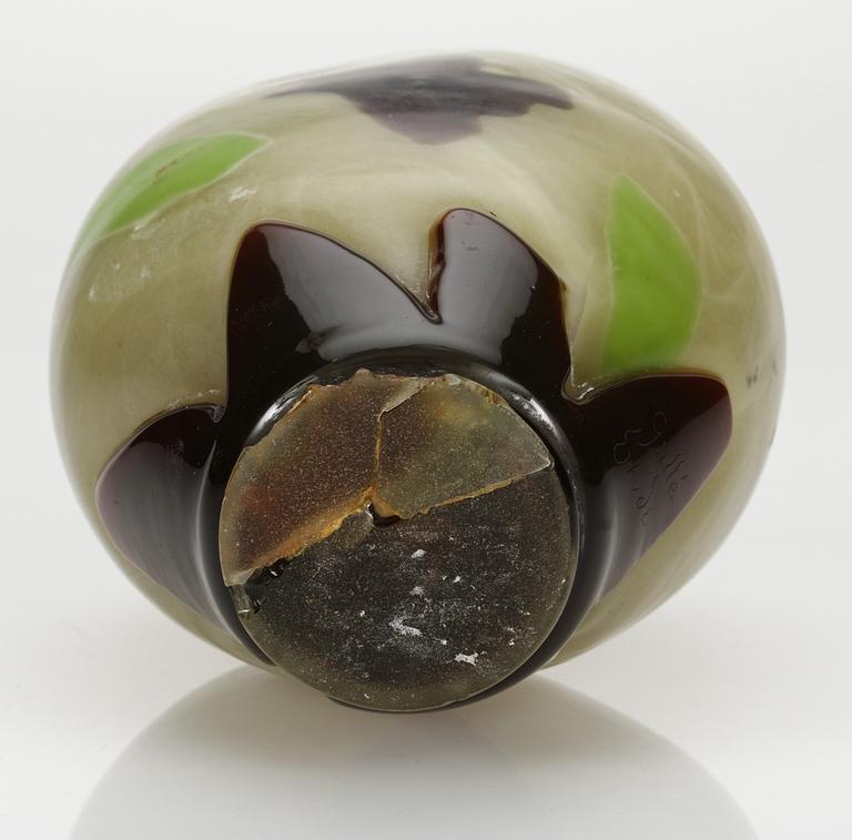 EMILE GALLÉ, vas, "free form marbled glass", Nancy, Frankrike, jugend.