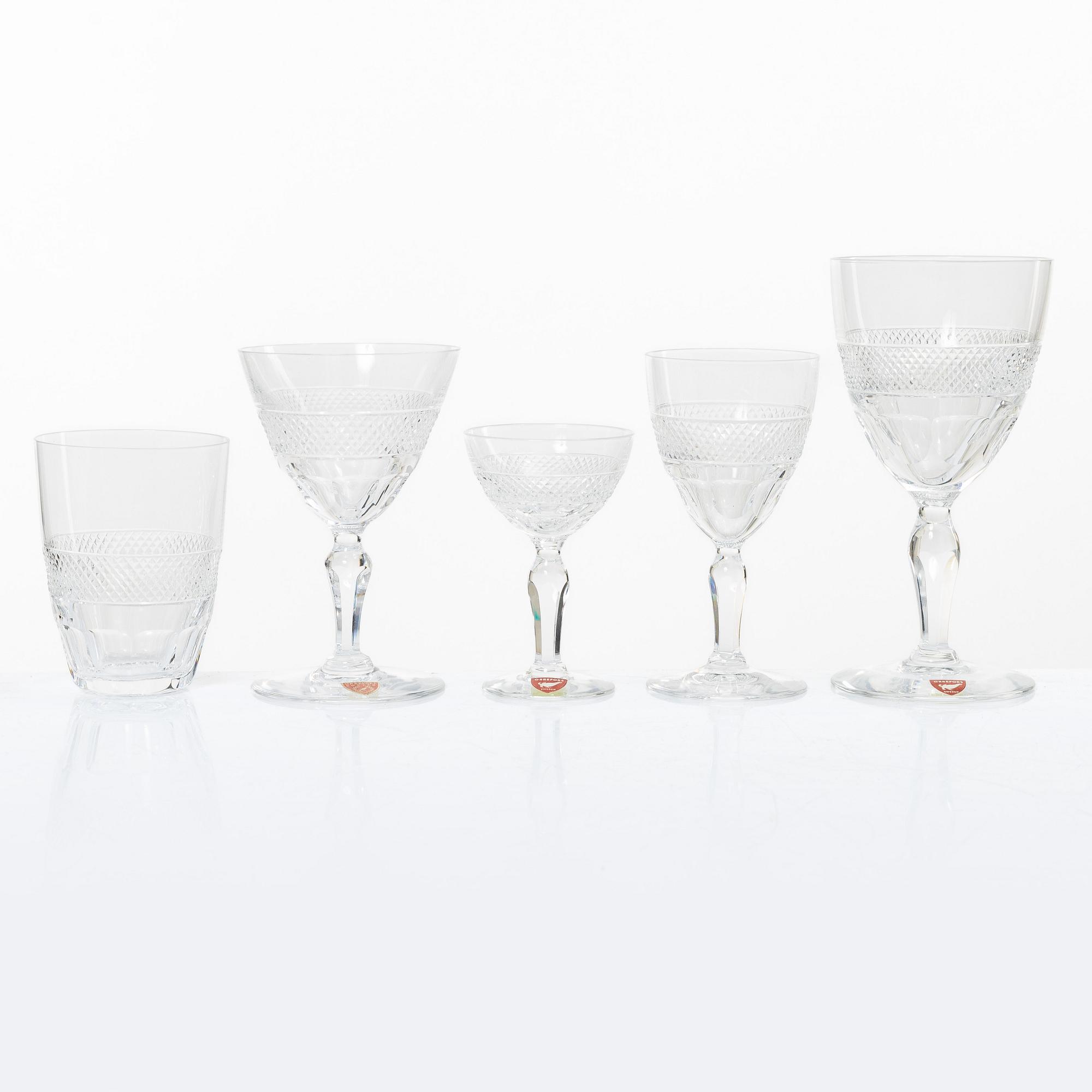 Edward Hald, a 44 pieces glass service, "Rio", Orrefors.