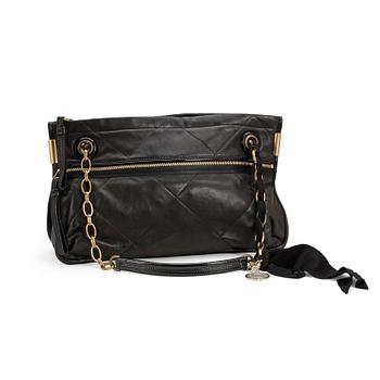 LANVIN, a black leather shoulder bag.