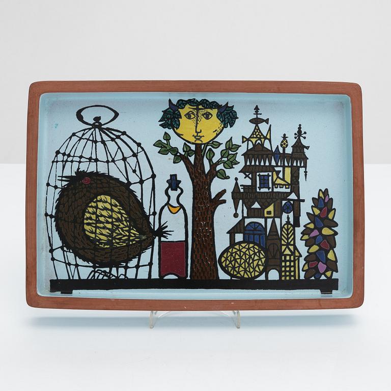 A faience dish 'Karneval' by Stig Lindberg, Gustavsberg, Sweden.